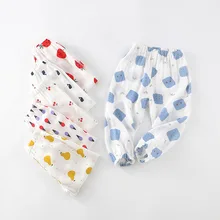 Gu wu/летние новые стильные мужские и женские детские брюки из хлопка и льна с принтом из мультфильма, дышащие противомоскитные штаны, повседневные C