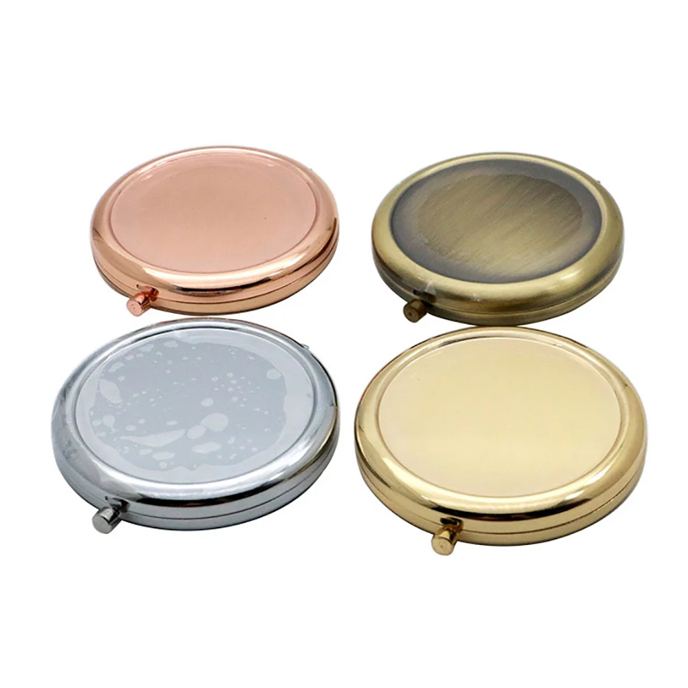 

5PCS 65MM Portable Folding Mirror Compact Cosmetic Make Up Mirror Metal Pocket Mirror Women Beauty Tool For Travel Home Office