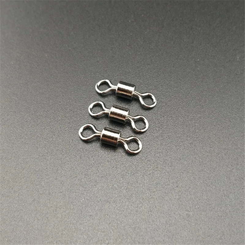 Fishing Accessories 50pcs/lot Fishing Swivel Sizes 2-14# Solid Stainless Steel Connector Ball Bearing Snap Fishing Swivels Rolling Beads