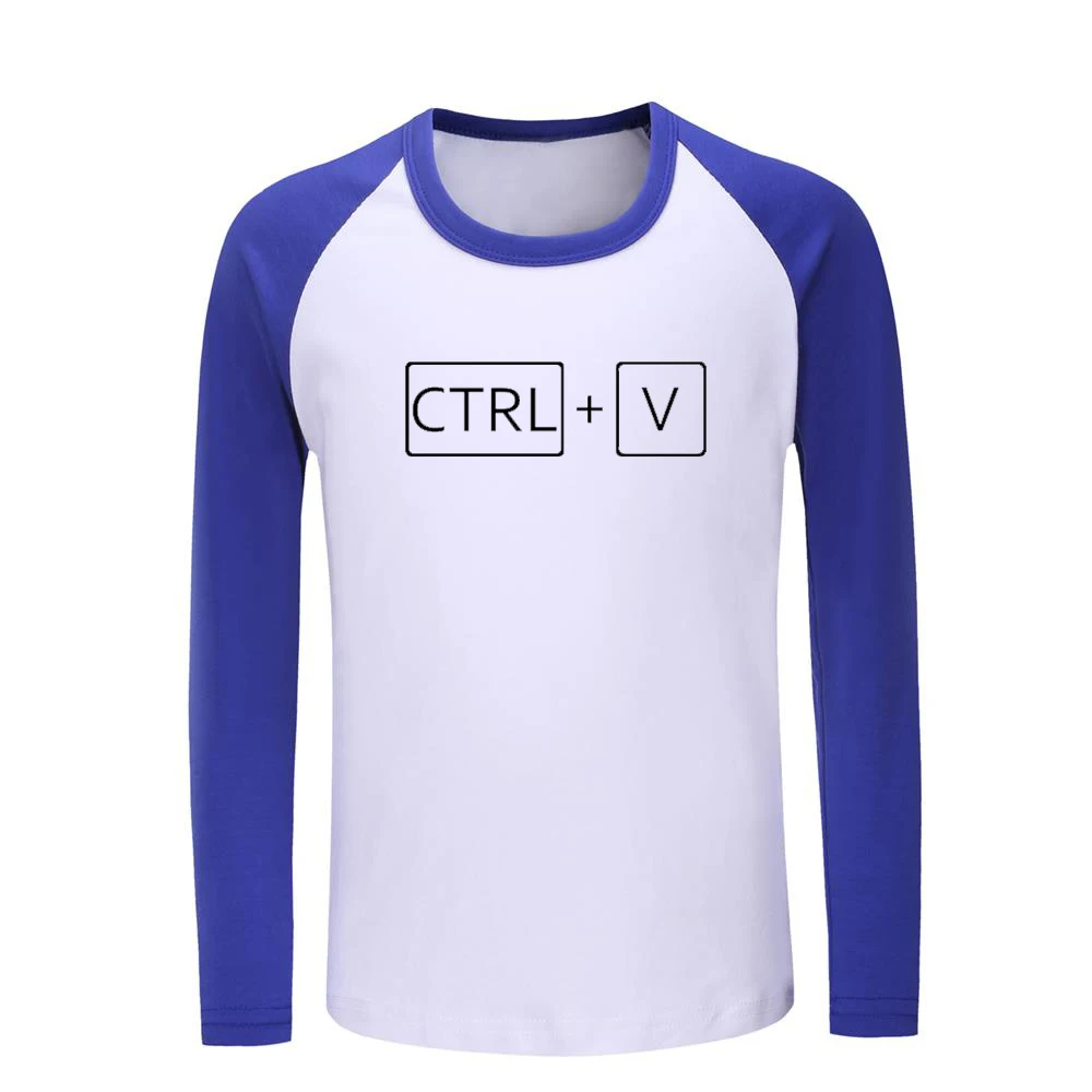 Детские футболки с рисунком mini boss ctrl+ c ctrl+ v Детские футболки с графическим принтом топы с длинными рукавами для мальчиков и девочек, рождественский подарок - Цвет: JeKCBL2791C