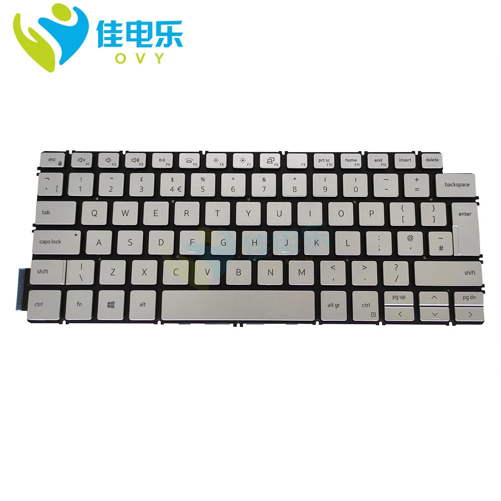 

OVY 6G6YK UK Backlight keyboard for Dell Inspiron 13 7391 2 in 1UK silver original keyboard CN 06G6YK LOC00 EU GB British best