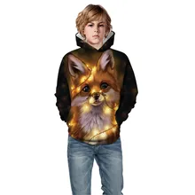 Рождественский свитер с 3D-принтом для мальчиков-подростков; пуловер с капюшоном и карманами; модная толстовка с длинными рукавами для мальчика;