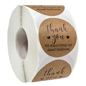 

500 Labels Per Roll Round Kraft Thank You for Your Business Stickers seal label Christmas Decoration Stickers Stationery Sticker