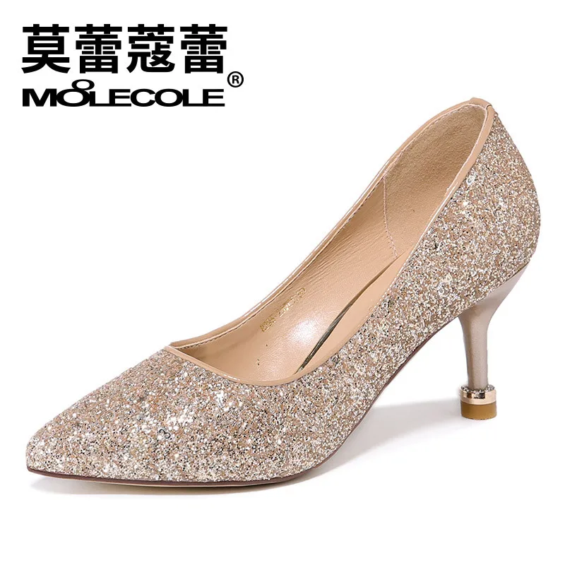 

Moolecole 2019 Autumn New Style Europe And America Fashion Thin Heeled Women's Business Sexy Pointed WOMEN'S Shoes 8259