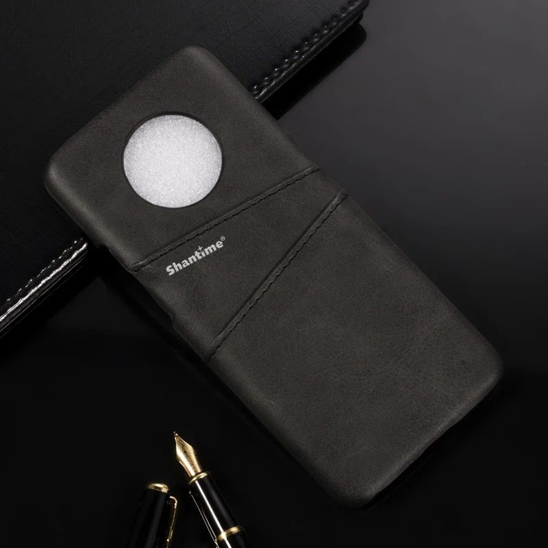 PU Leather Back Cover For Oneplus 7T Phone Case For Oneplus 7T 5G Business Card Slot Case Cover