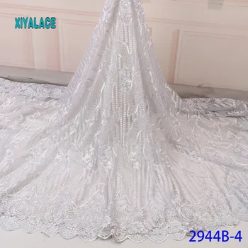 

Luxury Pure White African Mesh Lace Fabrics 2019 High Quality Nigerian French Tulle Lace withLace Fabric YA2944B-4