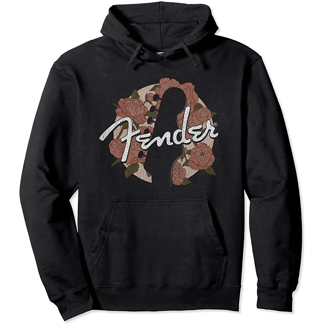 Fender Floral Circle Guitar Silhouette Pullover HoodieHoodies