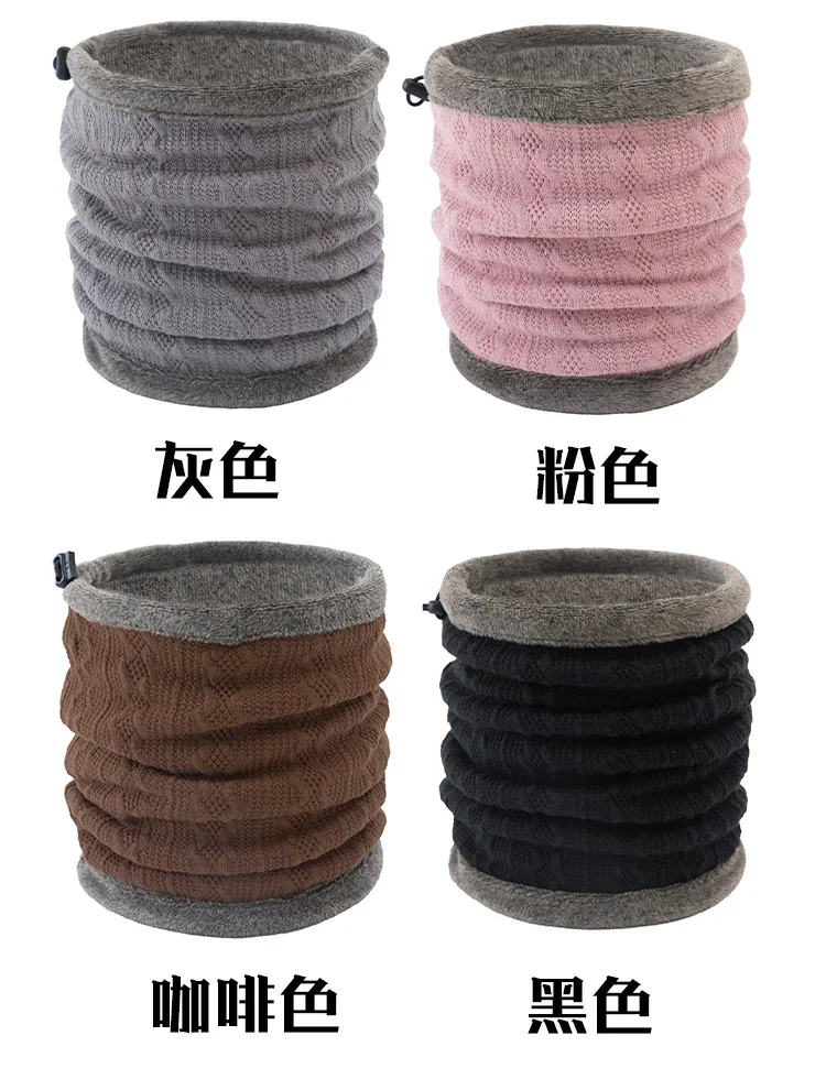 New Winter Plush Scarf For Women Men Neck Collar Boys Ring Scarf Adult Thick Elastic Scarves Girls Plus Velvet Warm Neck Scarf man scarf