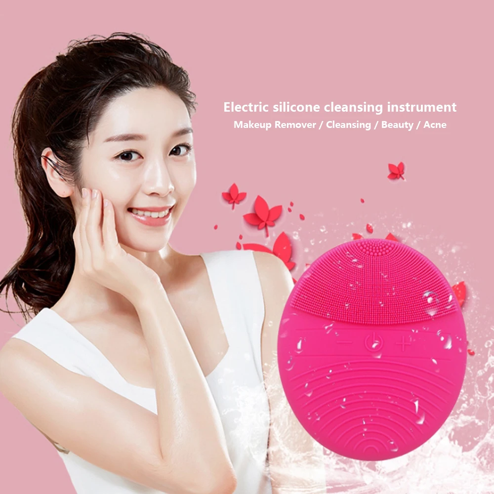 

Ultrasonic Electric Facial Cleansing Face Washing Brush Vibration Skin Blackhead Remover Pore Cleaner Massage USB Rechargeable