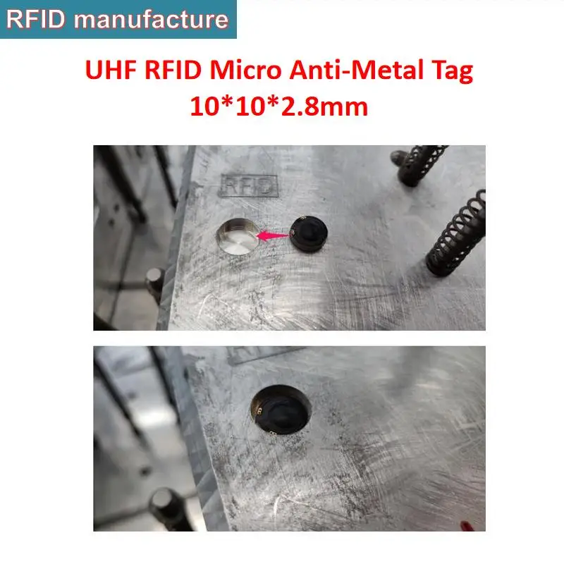UHF RFID металлические бирки 10 шт. микро PCB rfid металлическая бирка Impinj Monza4QT пассивная Гибкая дальняя Дальность чтения для следа склада