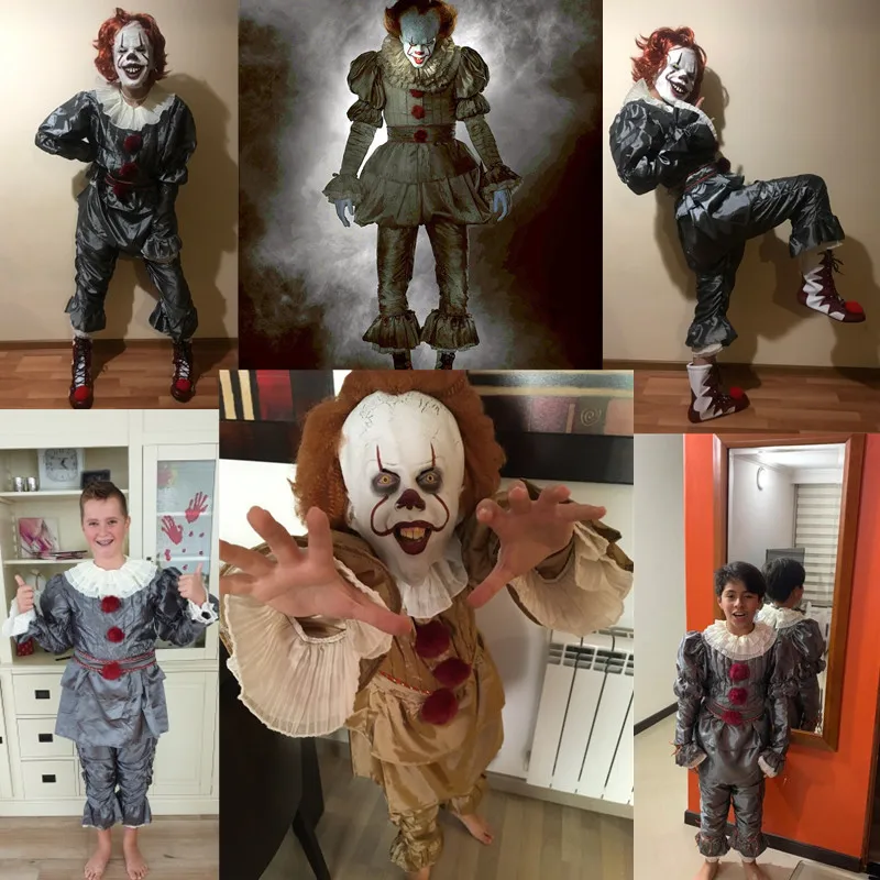 Фильм Стивен Кинг это: вторая часть Pennywise Косплей Костюм клоун костюмы на Хэллоуин Джокер маска для взрослых