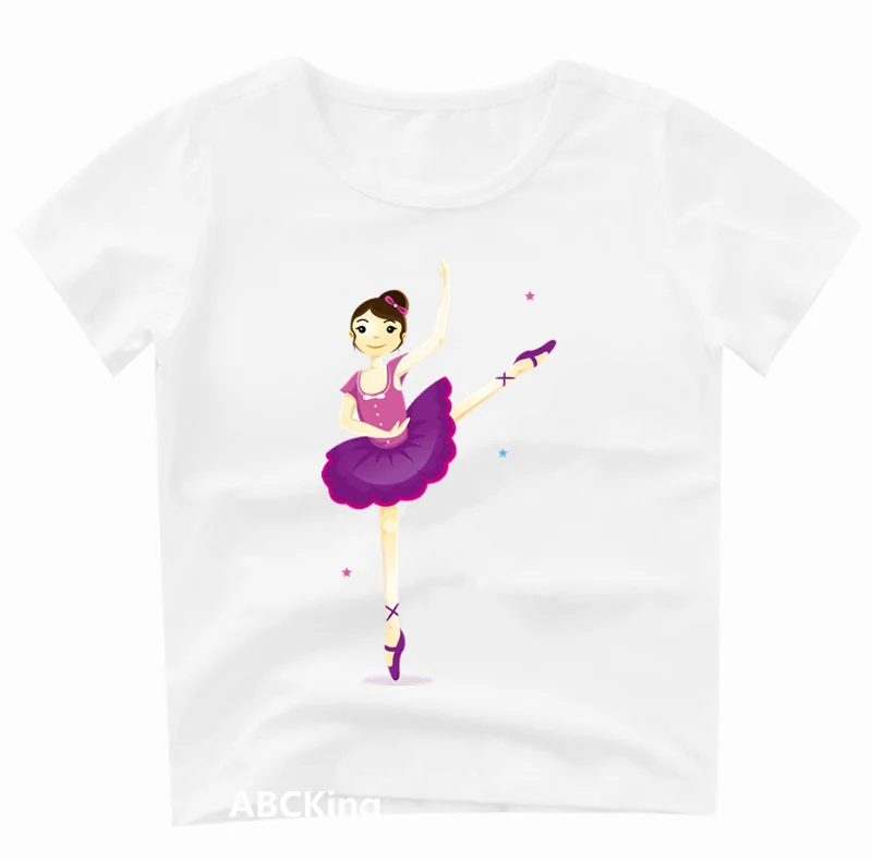 Элегантное платье для бальных танцев осанки, Детская футболка Harajuku/Aqua футболка "Балерина" танцы, балет Детские футболки и топы, HKP3086