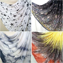Mousseline de soie 75D, tissu Georgette, impression et teinture de robes, vêtement, couture, bricolage, tissu imprimé africain, vente en gros