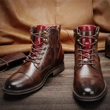 Size 39~48 Boots Men Brand 2021 Fashion Comfortable Winter Boots Leather #AL603C4