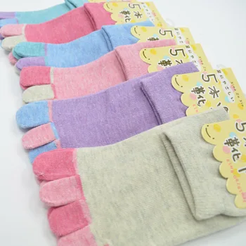 

6 Pairs Colorful Toes Five Fingers Socks for Women Fashion Breathable Cotton Crew Sock Female Girls Ladies Casual Toe Socks