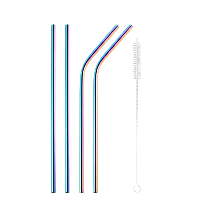 Colorful 5pcs 2/4/8 шт. Многоразовые Высокое качество питьевой соломы 304 Нержавеющая сталь красочные металлическая соломинка с чистящая щетка для кружек 20/30 унций - Цвет: Colorful 5pcs