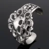 Punk Gothic Stainless Steel Huge Hyperbole Heavy Ghost Head Bangle Men Biker Rock Model Show Bracelets 1