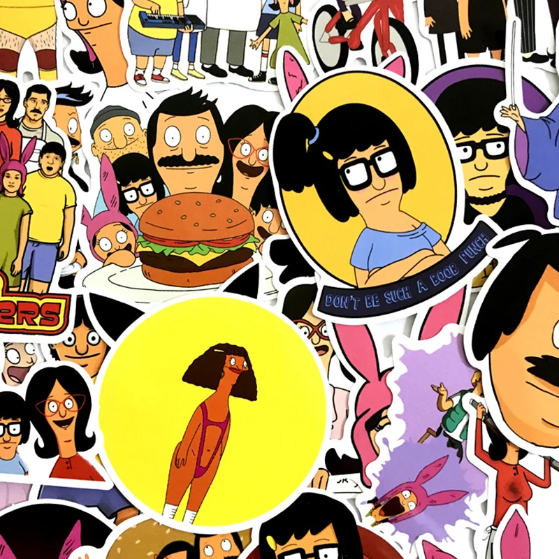 34 шт. Bob's Burgers мультфильмы стикер s детская игрушка наклейка для велосипеда мотоцикла телефона ноутбука багажа забавные наклейки Bomb F3