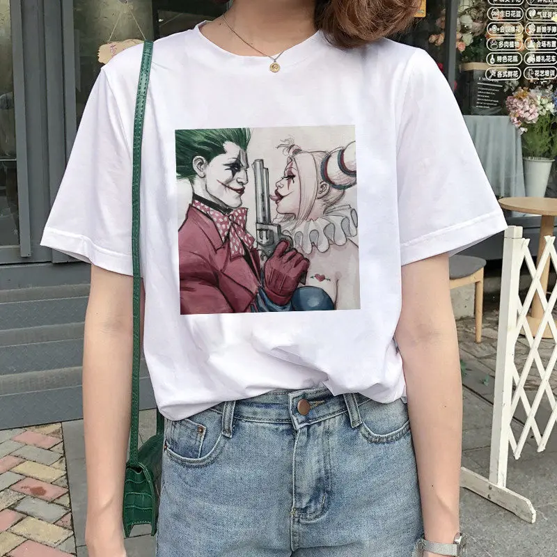 Joker T Shirt Women Joaquin Phoenix Harajuku Chucky Horror Tshirt Ulzzang Cartoon T-shirt Graphic Fashion Top Tee