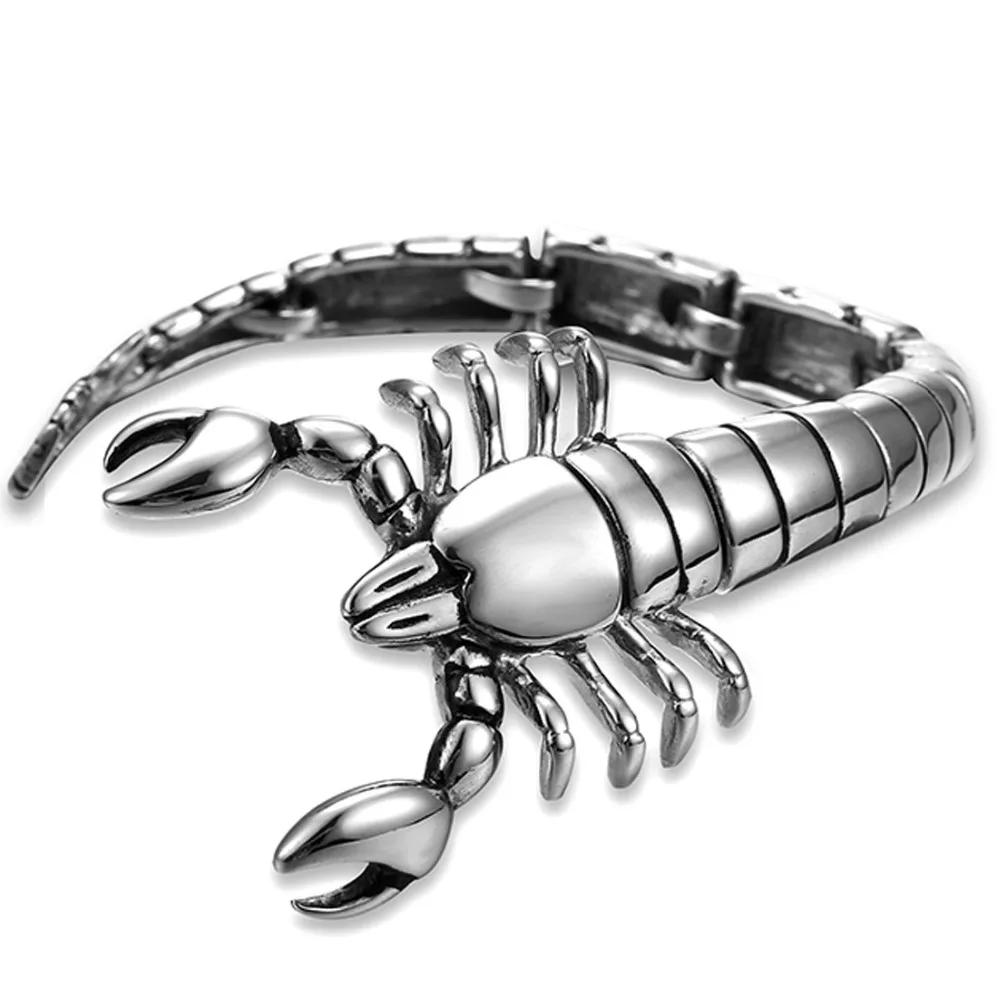 Индивидуальная нержавеющая сталь браслет со знаком скорпиона тренд мужской титана стали яд браслет-Скорпион панк браслет ювелирные изделия