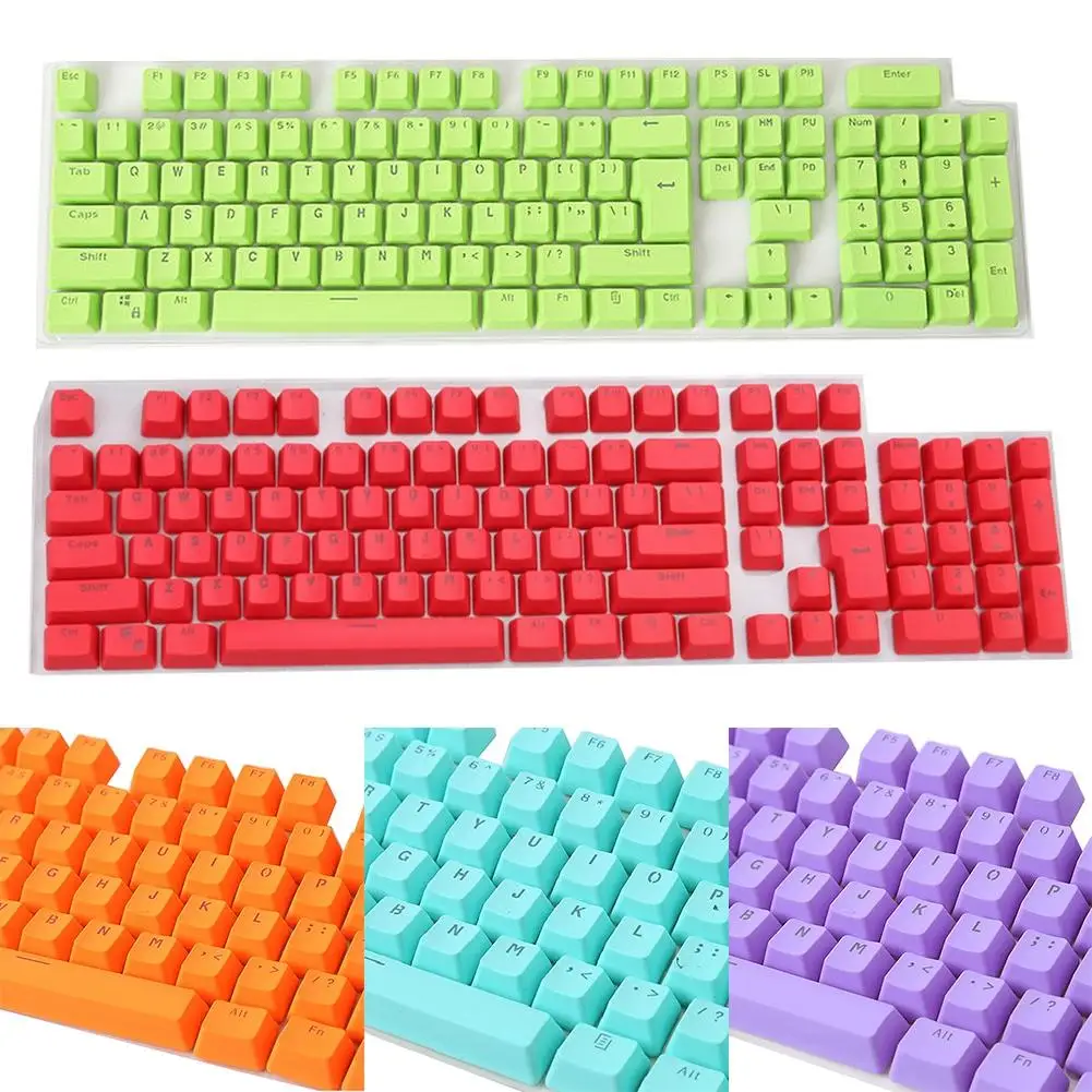 106 Keys Keycap Keyboard PBT Solid Color Backlight Key caps Replacement Keycap for Mechanical Keyboard