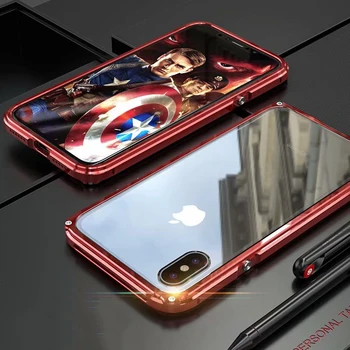 

Luxury Metal Bumper For iPhone XS Max Case Mechanical Aluminum Metal Bumper & Clear Acrylic Case For iPhone XS MAX XR Back Cover