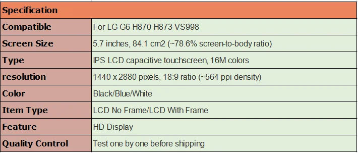 Для LG G6 ЖК-дисплей кодирующий преобразователь сенсорного экрана в сборе экран для замены для телефонов LG H870 H873 VS998 экран с рамкой ремонтные Запчасти