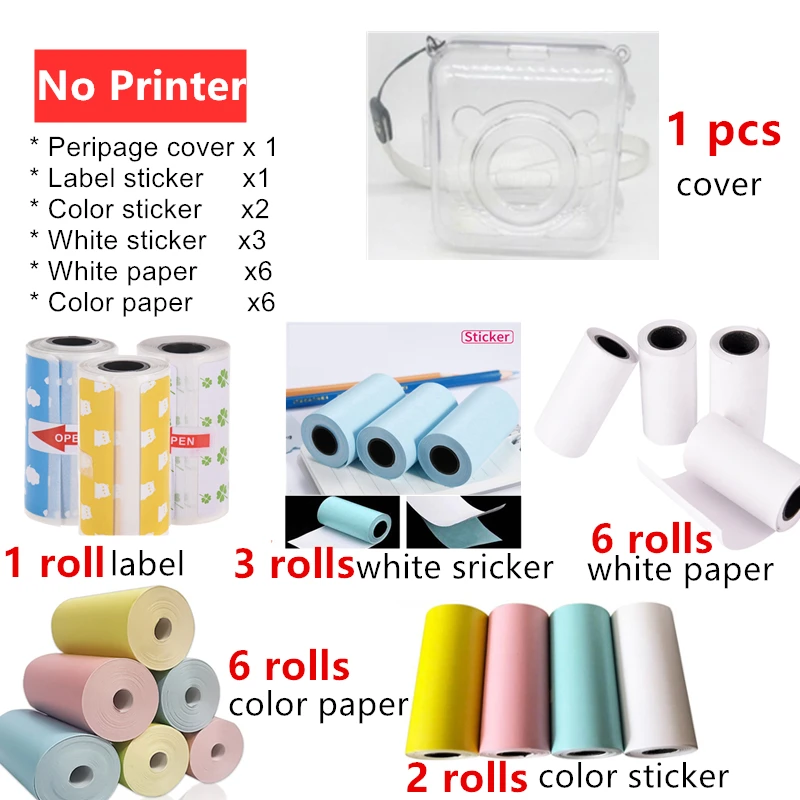 Big Paper Package PeriPage мини Карманный фотопринтер мобильный телефон беспроводной портативный принтер Bluetooth 58 мм тепловой Android iOS - color: Big Paper Package
