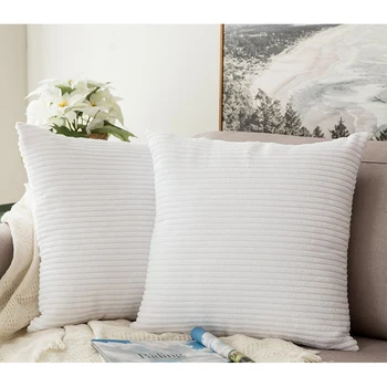 

Solid Pillow Case Cover Corduroy Flocking Velvet Cushion Cover Pink Gray Blue Coffee Soft Home Decorative Pillowcase /BY