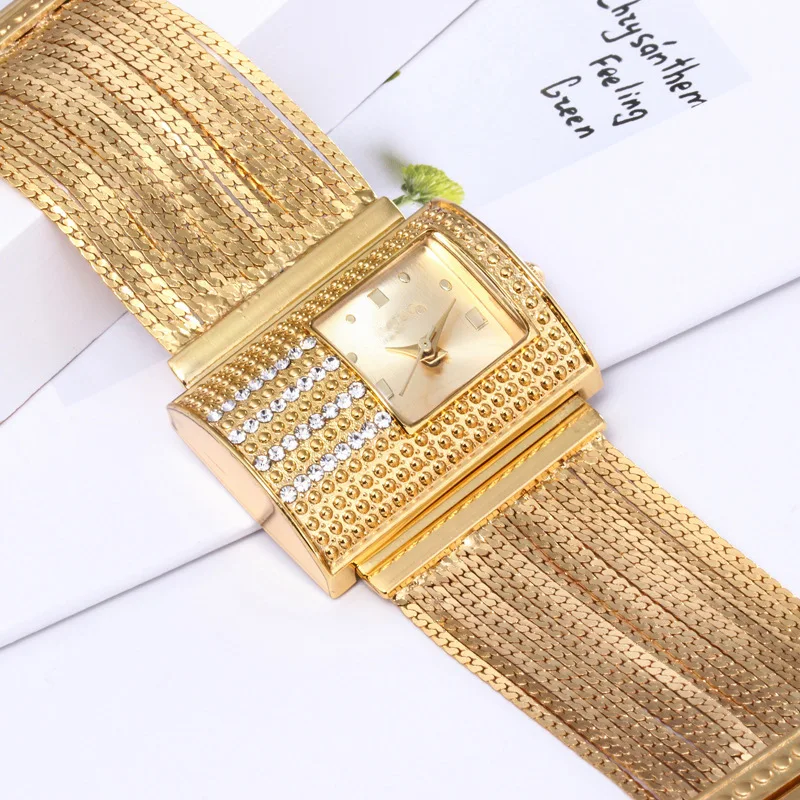 Creativity 2021 Fashion Luxury Ladies Wrist Watches Top Brand Gold Steel Strap Waterproof Women's Bracelet Watch Zegarek Damski