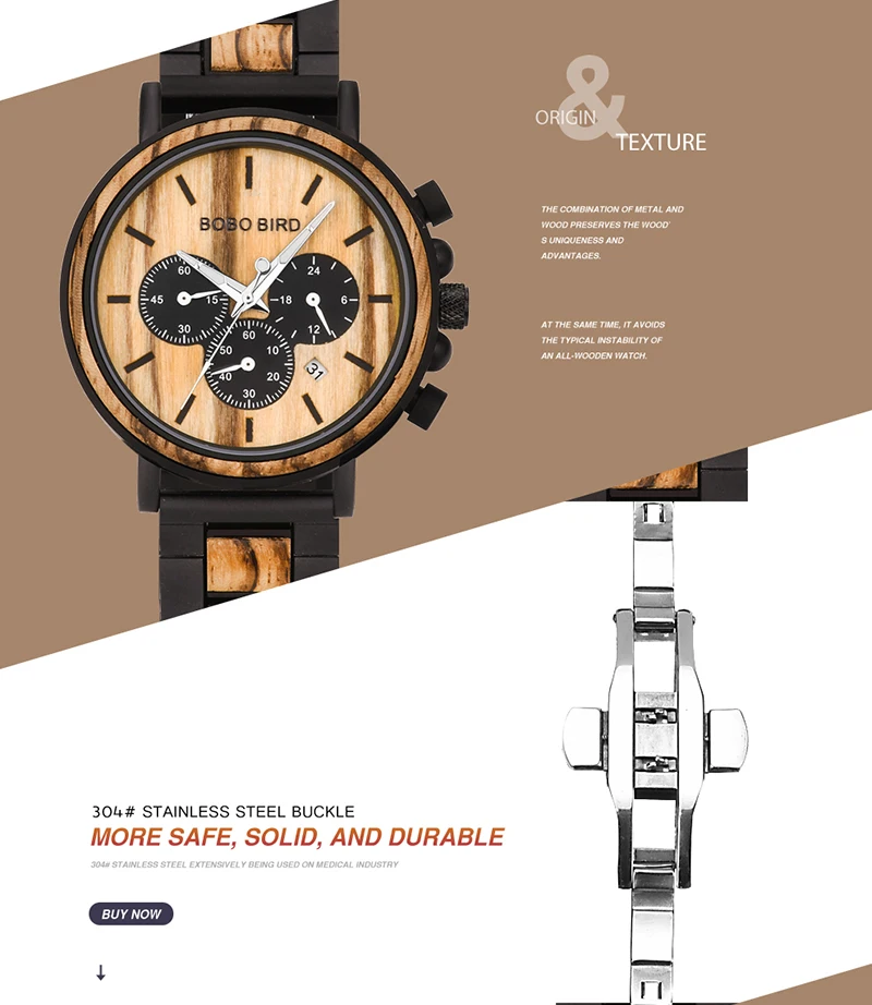 BOBO BIRD Relogio Masculino бизнес люксовый бренд деревянные часы мужские качественные хронограф Металлические кварцевые наручные часы Рождественский подарок коробка
