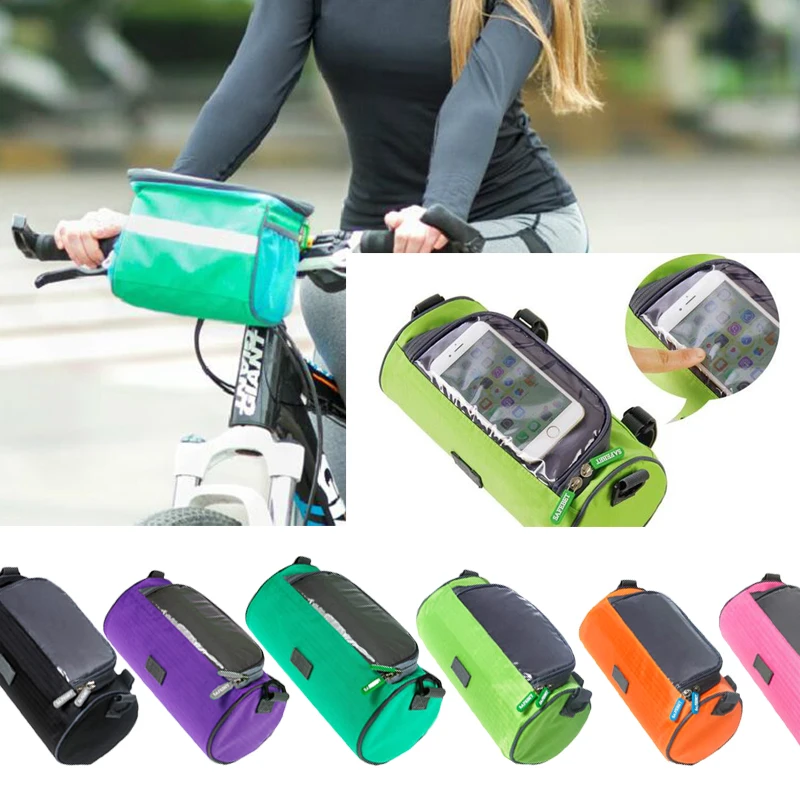 

Phone Storage Bag Outdoor Bicycle Front Touchscreen Detachable Shoulder Strap Waterproof Multifunction Oxford Material