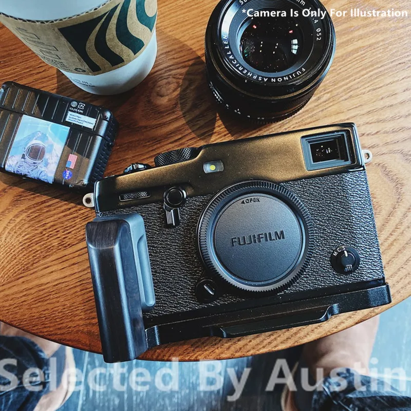 Wooden Wood Hand Grip Bracket Quick Release L Plate For Fuji Xpro3