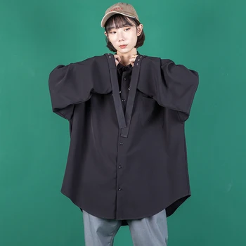 

2020 Spring And Summer New Harajuku Korean Ins Trend Loose Solid Color Long-sleeved Shirt Casual Comfortable S-2XL