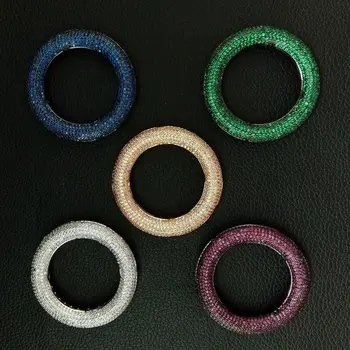 

48mm golden plated cubic zircon Micro Pave loop Pave connector