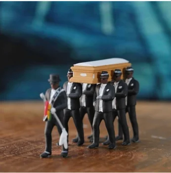 

PVC 1/64 Black Man Lift The Coffins Garage Kit Collection Figure for Adult Kids As Gift