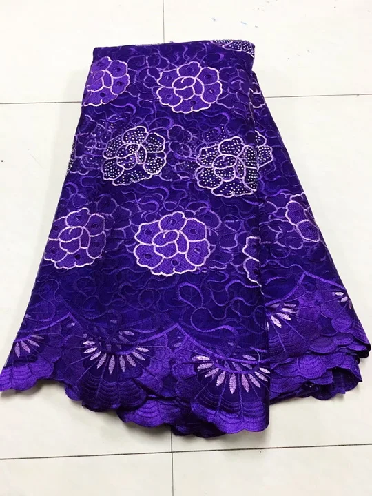 purple Африканские кружевные ткани, 5 ярдов, стразы, французское кружево, французские вышитые сетчатые кружева, ткань африканская Ткань кружево, свадьба - Цвет: purple