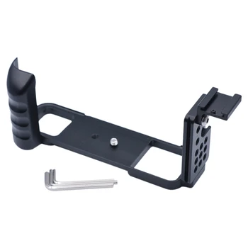

Vertical Shoot Quick Release L Plate Bracket Hand Grip Holder for Fujifilm Fuji GFX 50R Camera Ball Head Tripod (Black)