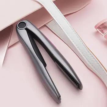 

New USB Charging Hair Straightener Mini Dual-use Electric Splint Straight Volume Wireless Portable Curler with Comb Teeth 95AC