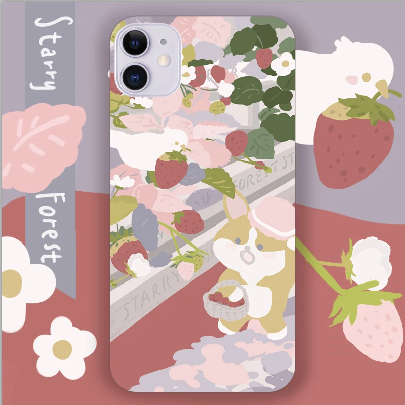 STARRY FOREST Красивый милый чехол с изображением клубники для iPhone 11 pro max 8p 7p XS XR
