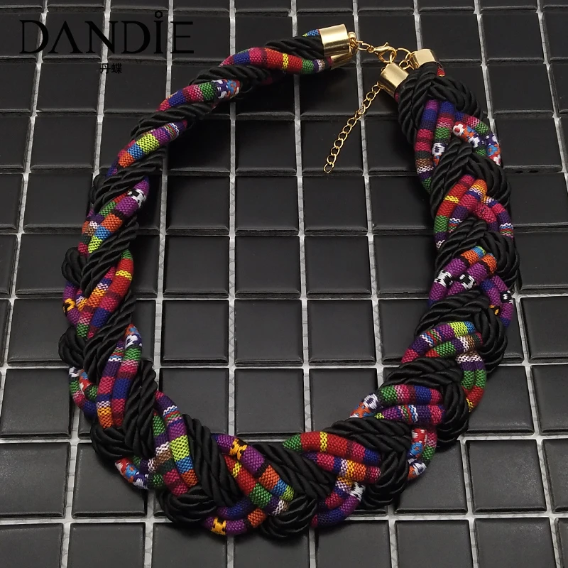 Dandie модное хлопковое плетеное ожерелье, этнический стиль женских украшений - Окраска металла: SMXL-83A