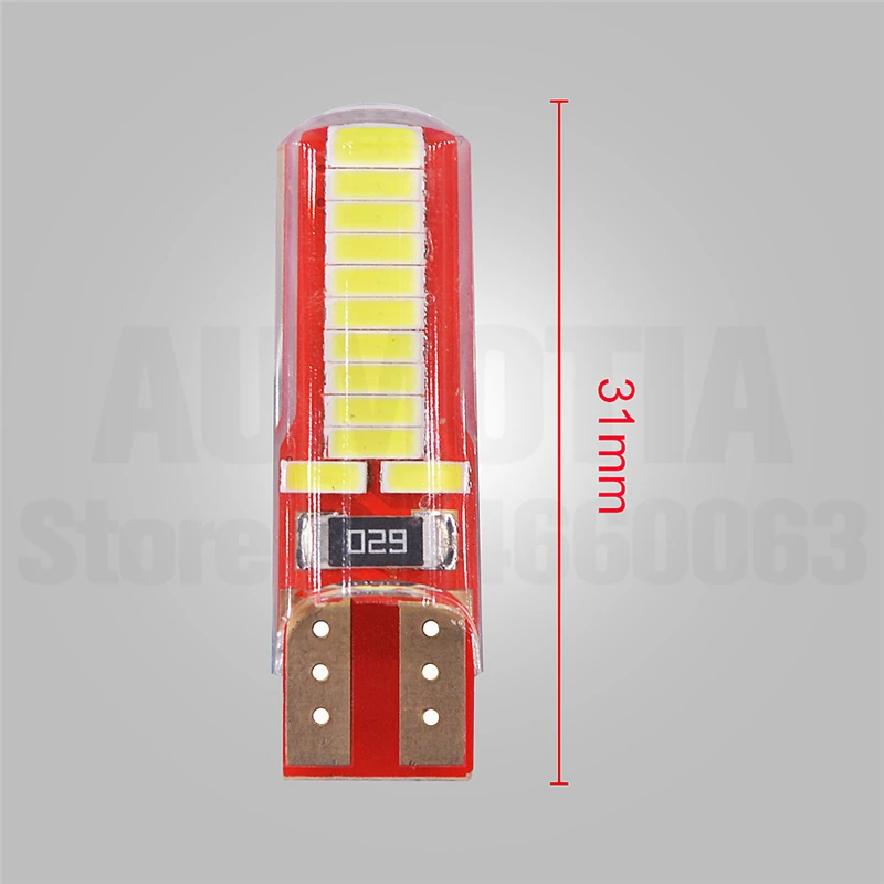 100 шт. T10 Led Автомобильный Стайлинг W5W 192 168 24smd силикагель Авто Клин боковой светильник разрешение на парковку пластины лампы 4014
