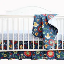 Хлопок, детская кроватка для младенца, Комплект постельного белья, детская Защитная планка, комплект, детские подушки, юбка для детской кроватки, чехол для кроватки(животное, комплект из 3 предметов