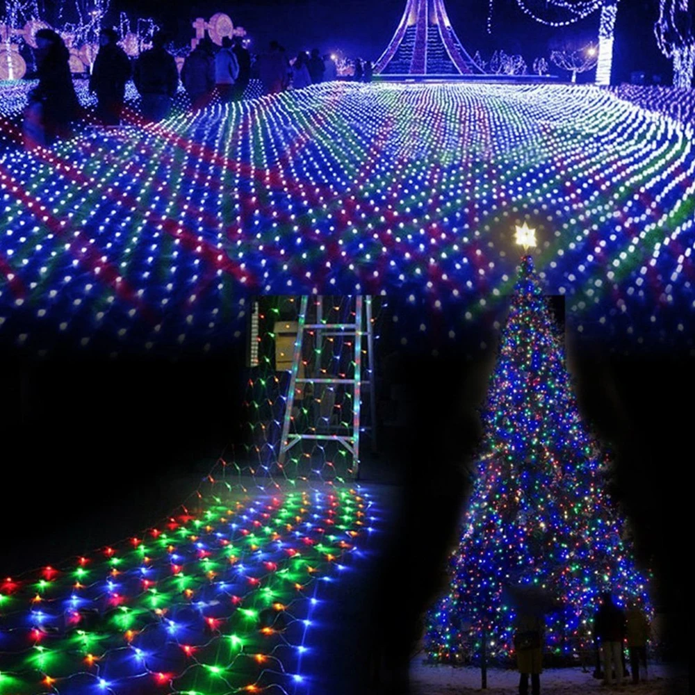 3x2M Christmas Garlands LED String Valentine Net Lights Fairy Party Garden Wedding Outdoor Decoration Curtain Lights String 12