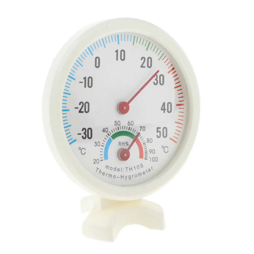 Round Thermohygraph Analog Temperature Humidity Meter Thermometer Hygrometer , Color indicator for comfort zone