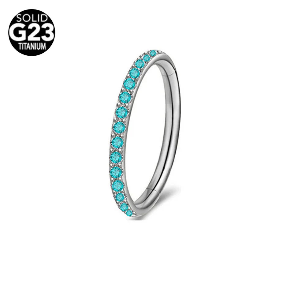Body Piercing Jewelry G23 Titanium 18/16G 6-12 CZ Septum Clicker Hoop Ring Nose Labret Ear Tragus Cartilage Daith Helix Earring