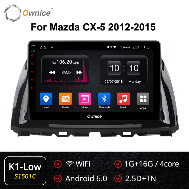 S1501K1-Low Ownice carplay 10," Octa Core Android 9,0 автомобиль радио gps DVD Поддержка 4 аппарат не привязан к оператору сотовой связи сети DAB+ для Mazda CX-5 2012 2013 - Цвет: S1501K1-Low