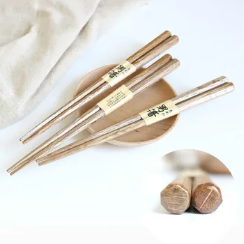 

2pcs Set Chopsticks Japanese Men Chopsticks Ironwood Primary Coarse Head Star Anise Male Wooden Chopsticks palillos japoneses