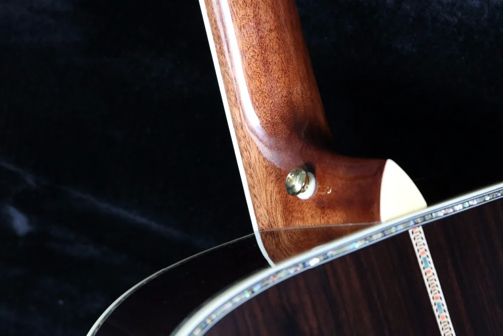 41 ''D стиль C-45 Акустическая Электрогитара Fishman EQ Solid Top. Твердый палисандр, гриф из черного дерева, Абалон инкрустация гриф из красного дерева