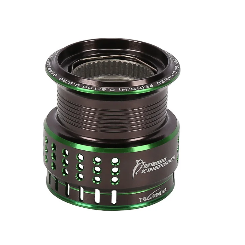 TSURINOYA KINGFISHER 800 1000 запасная глубокая мелководье Катушка спиннинговая катушка ультра-светильник алюминиевый сплав дополнительная катушка Замена - Цвет: 800 Shallow Spool